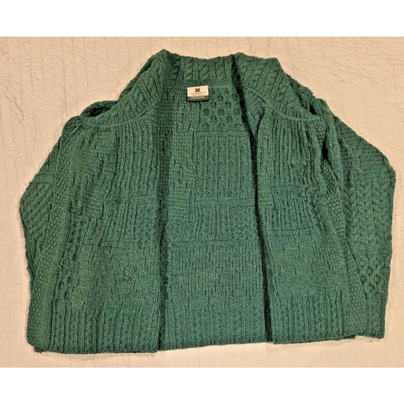 Vintage Carraig Donn Women’s Medium Green 100% Merino Wool Ireland Knit Sweater - Picture 5 of 10